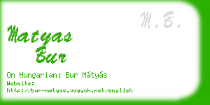matyas bur business card